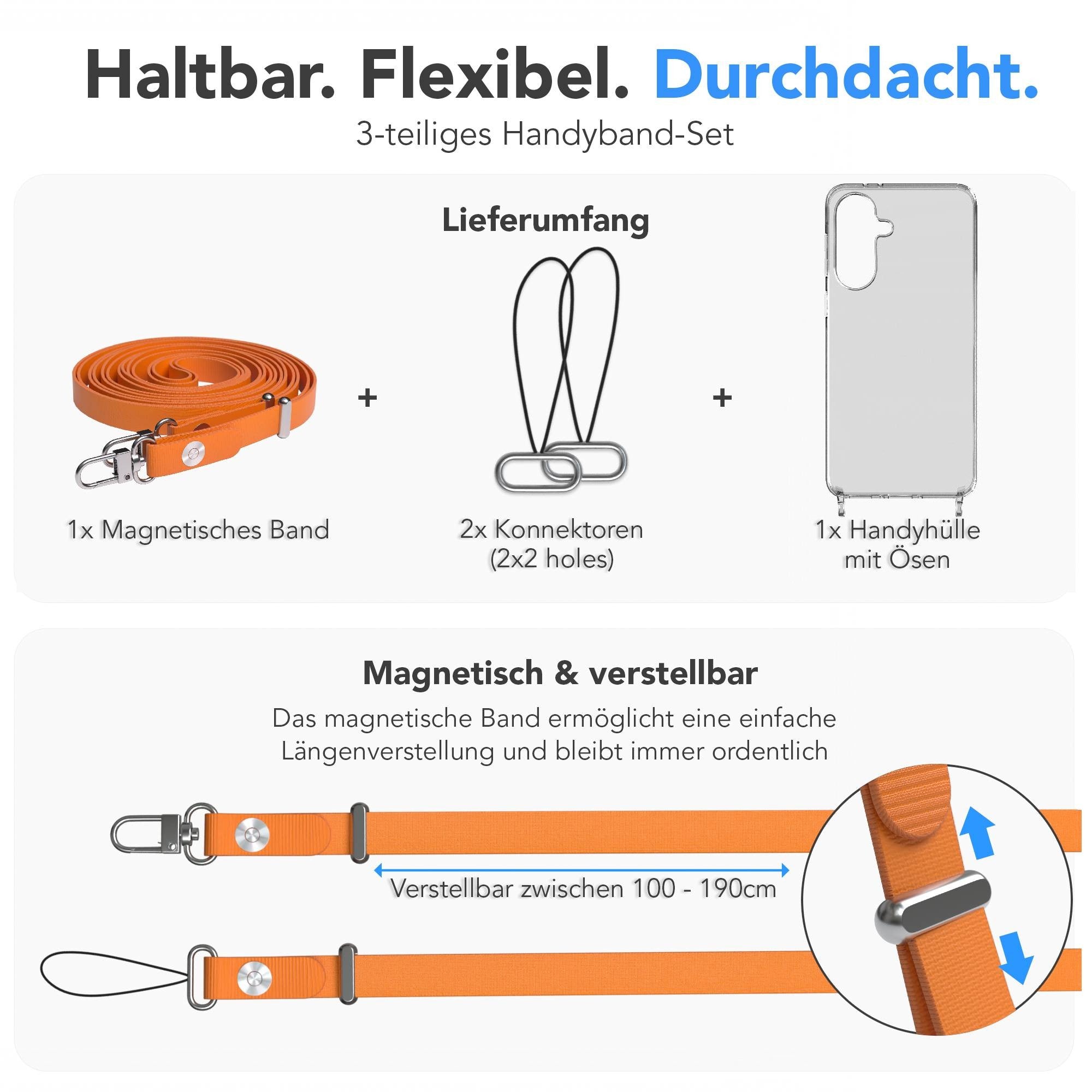 Samsung Galaxy A37 MagSafe Schutzhülle mit magnetischer Crossbody Handykette #farbe_orange-magsafe-funktion-mit-magsafe