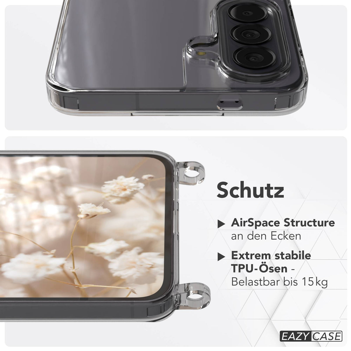Samsung Galaxy A57 MagSafe Schutzhülle mit magnetischer Crossbody Handykette #farbe_schwarz-magsafe-funktion-mit-magsafe