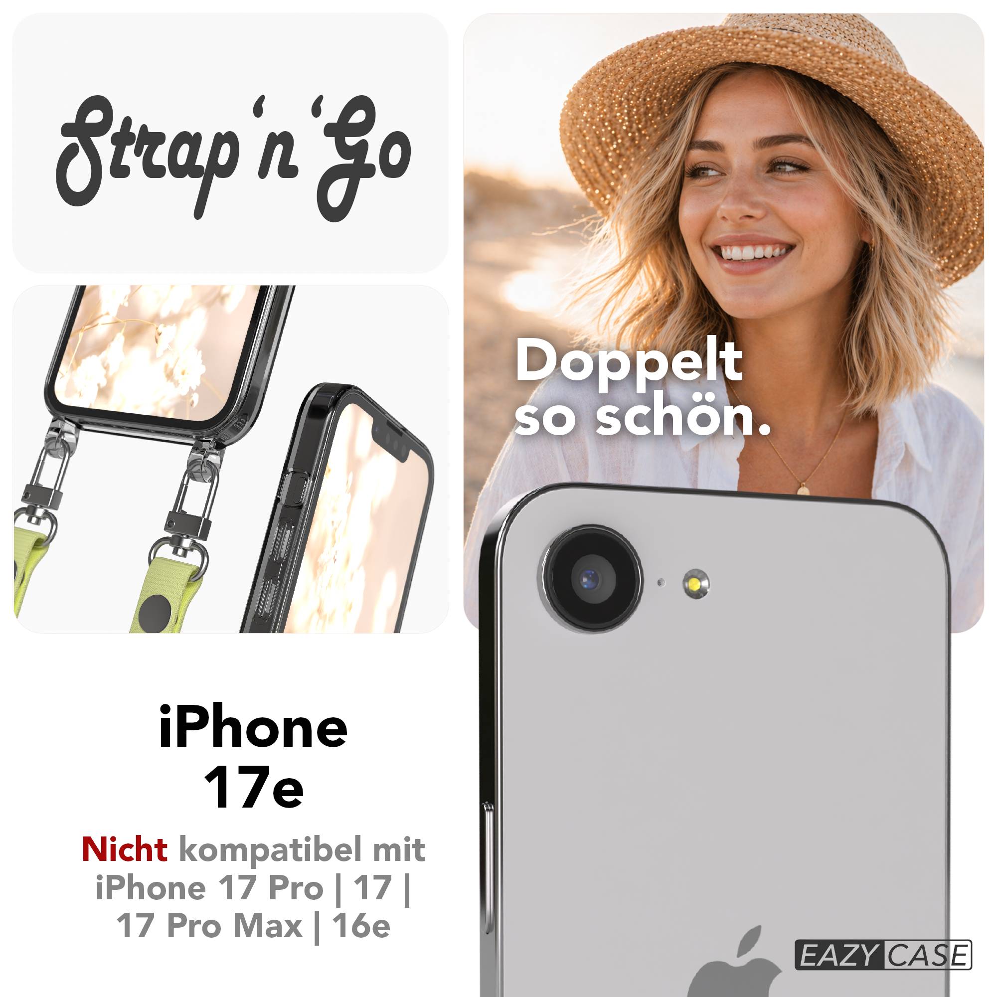 Apple iPhone 17e MagSafe Hülle mit magnetischem Crossbody-Umhängeband #farbe_gelb-magsafe-funktion-mit-magsafe