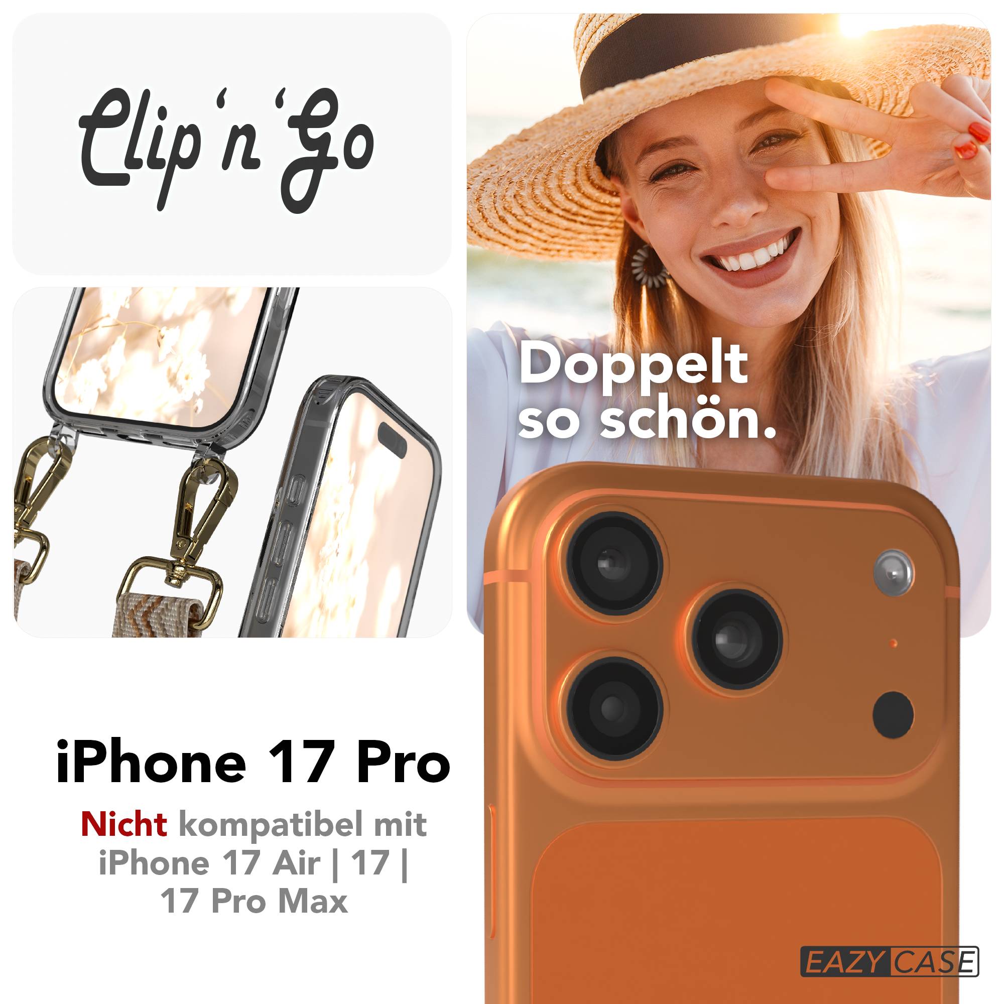 Apple iPhone 17 Pro MagSafe Hülle mit verstellbarem Boho Umhängeband