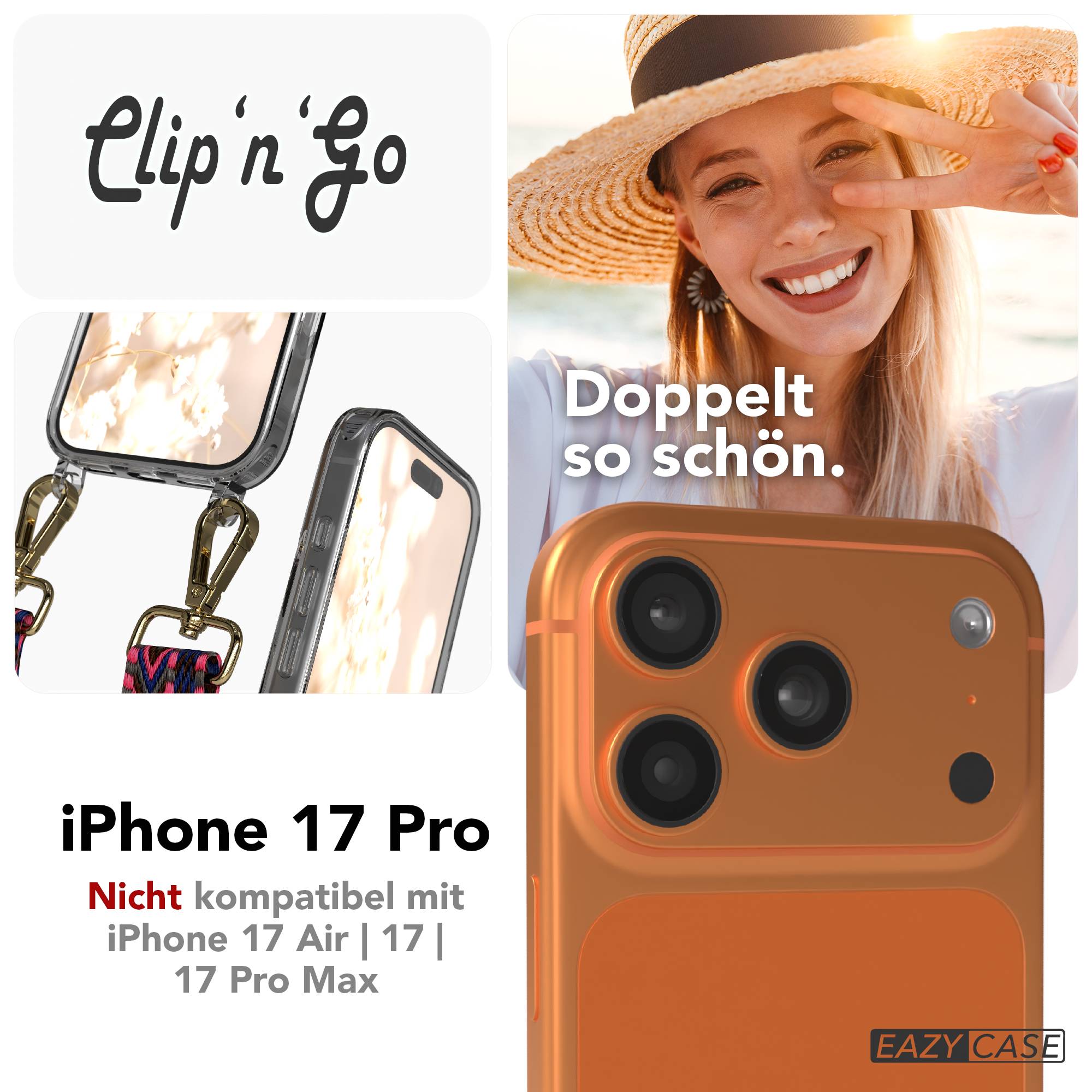 Apple iPhone 17 Pro MagSafe Hülle mit verstellbarem Boho Umhängeband