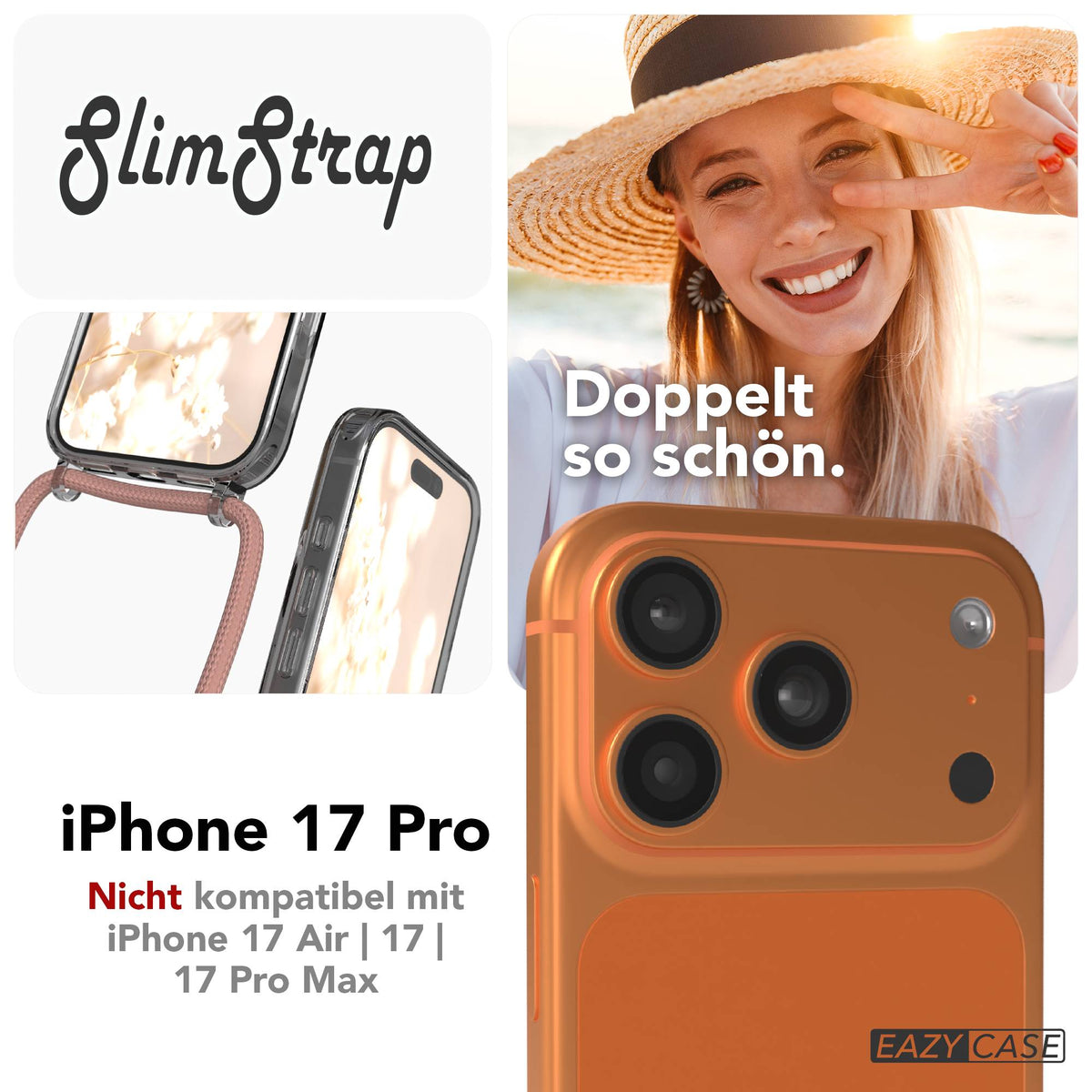 Apple iPhone 17 Pro transparente MagSafe Schutzhülle mit verstellbarer Handykette