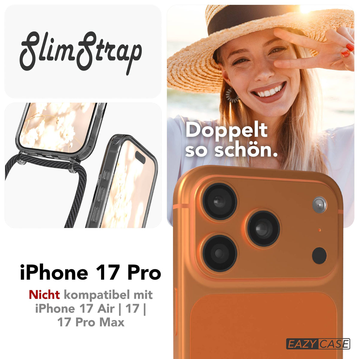 Apple iPhone 17 Pro transparente MagSafe Schutzhülle mit verstellbarer Handykette