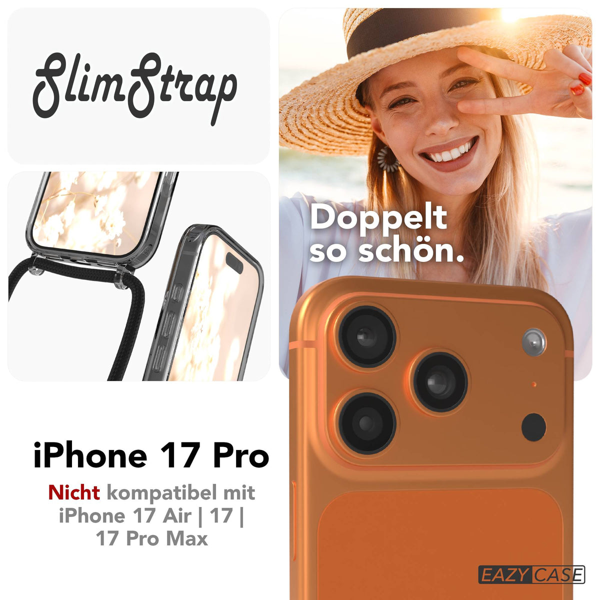 Apple iPhone 17 Pro transparente MagSafe Schutzhülle mit verstellbarer Handykette