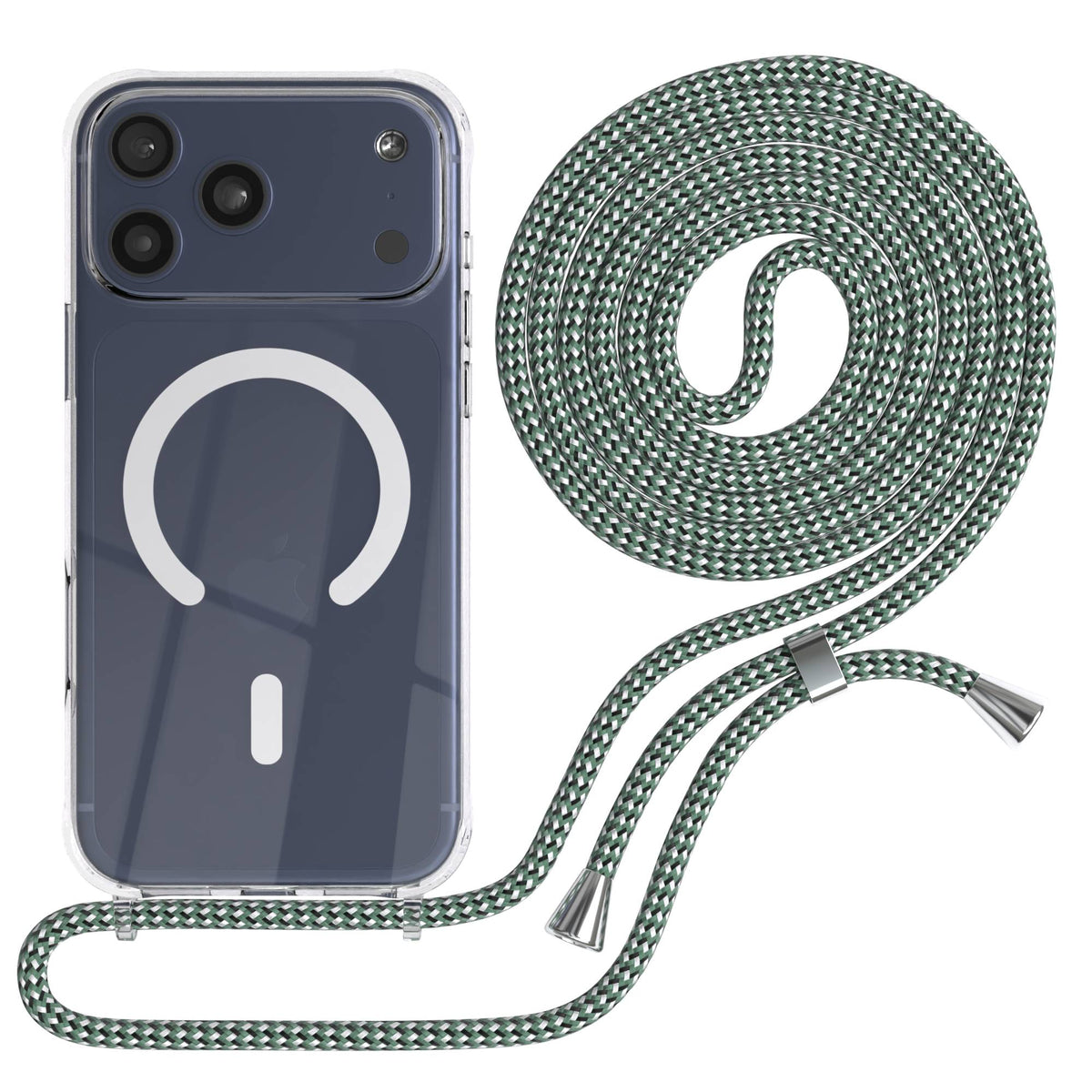 Transparente iPhone 17 Pro Max Schutzhülle mit verstellbarer Handykette und MagSafe