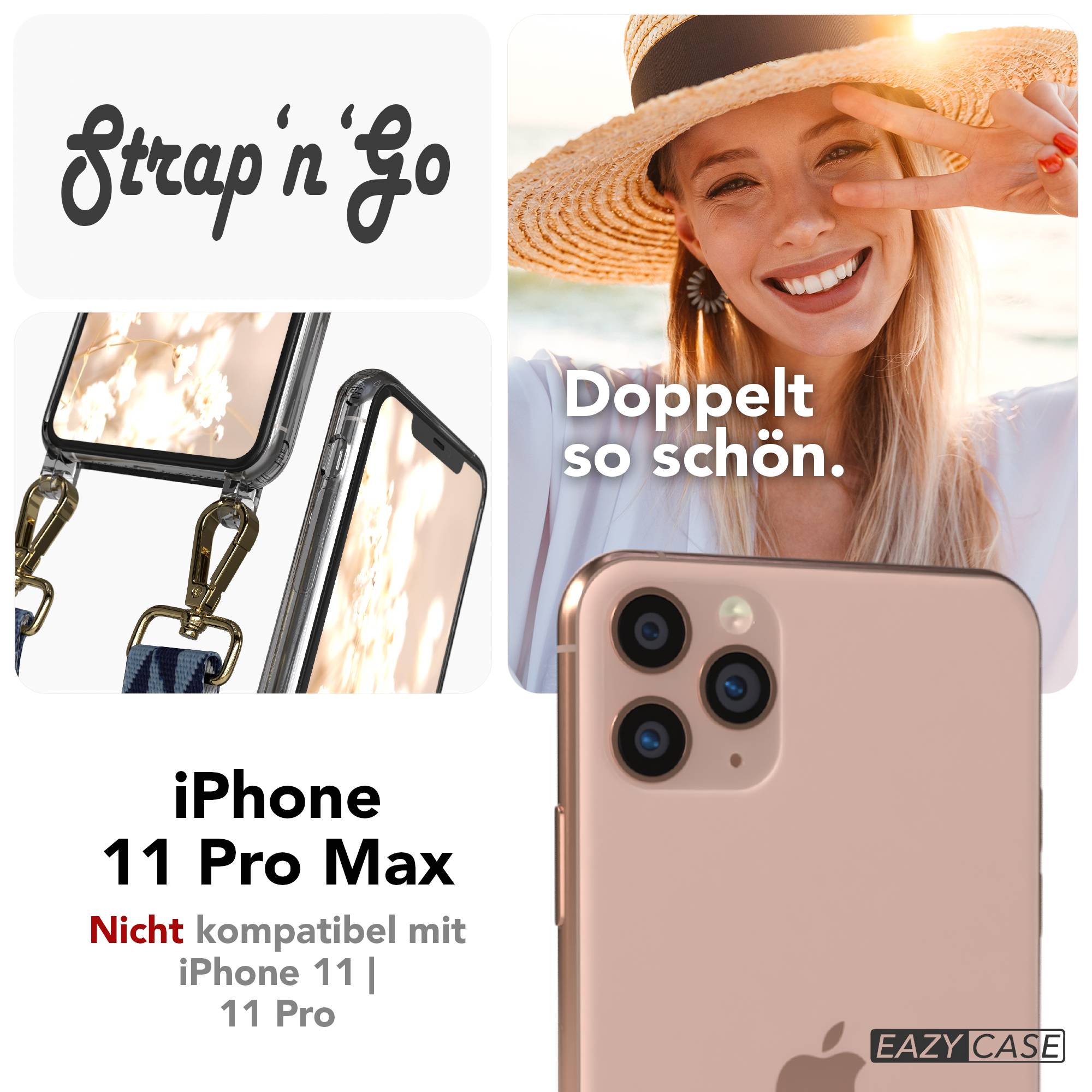 iPhone 11 Pro Max Handykette mit verstellbarem Boho Trageriemen von EAZY CASE 