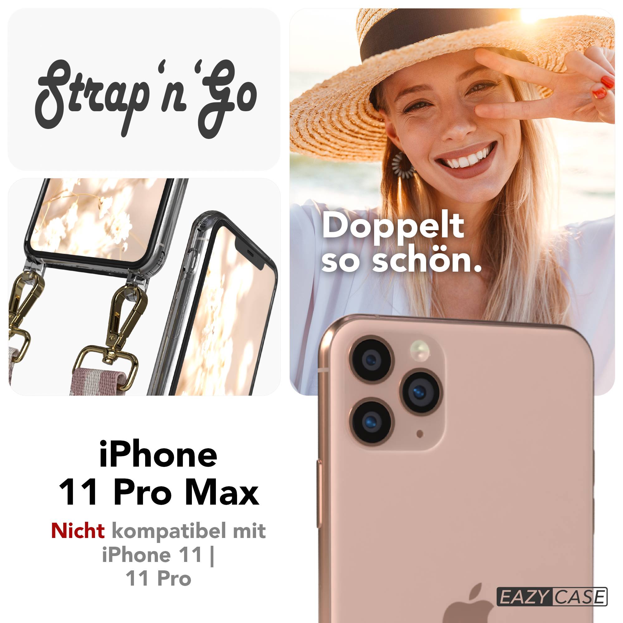 iPhone 11 Pro Max Handykette mit verstellbarem Boho Trageriemen von EAZY CASE 