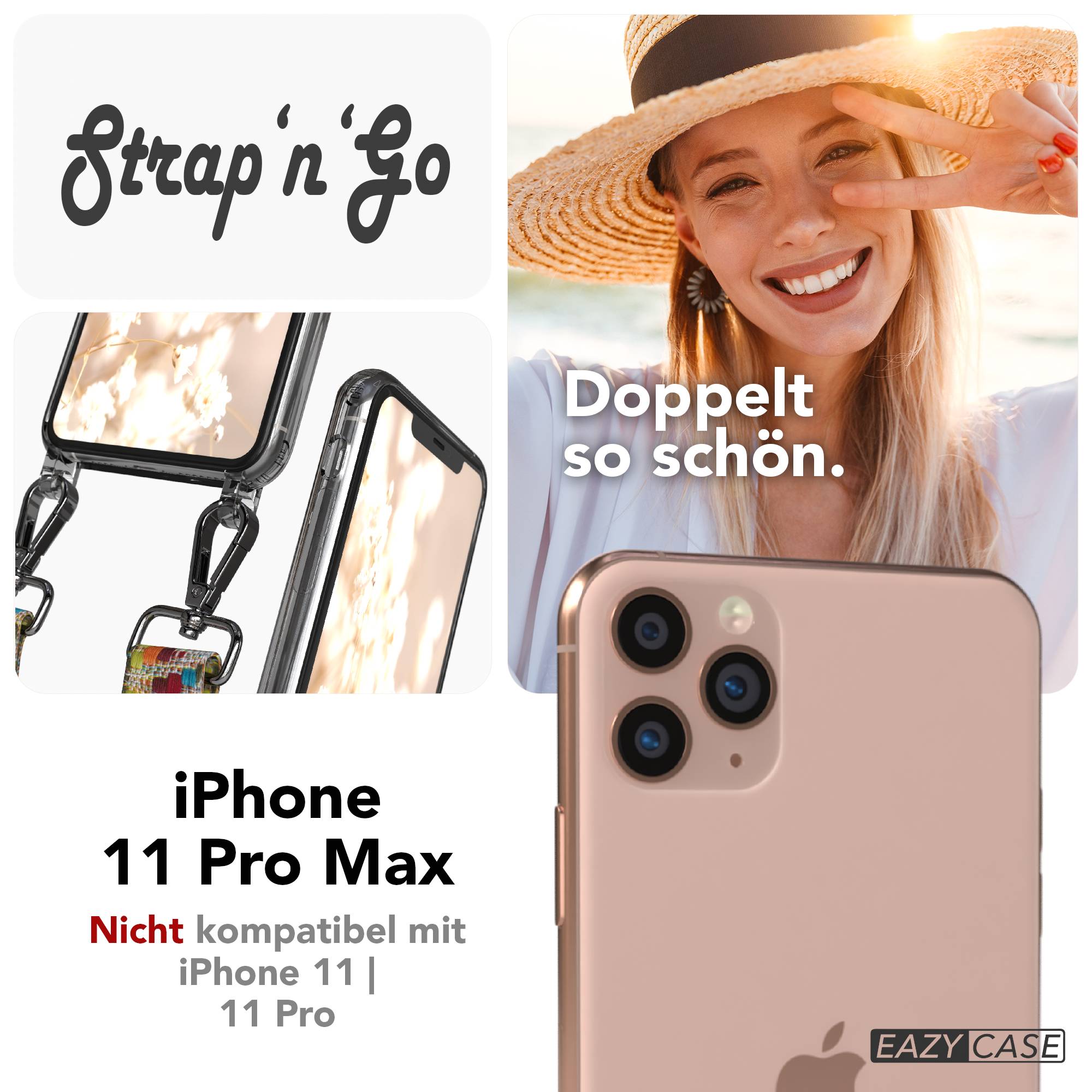 iPhone 11 Pro Max Handykette mit verstellbarem Boho Trageriemen von EAZY CASE 