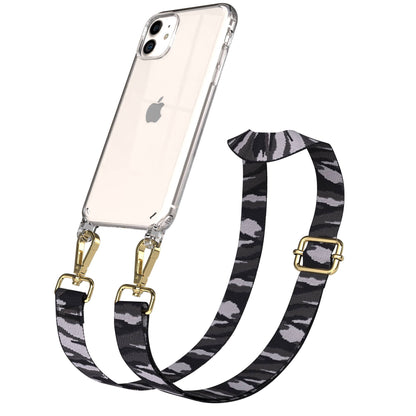 iPhone 11 Handykette verstellbar mit Boho Band Polyester Metallapplikationen 