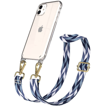 iPhone 11 Handykette verstellbar mit Boho Band Polyester Metallapplikationen 