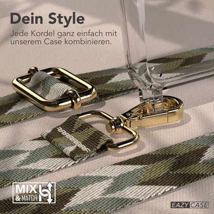 iPhone 11 Handykette verstellbar mit Boho Band Polyester Metallapplikationen 