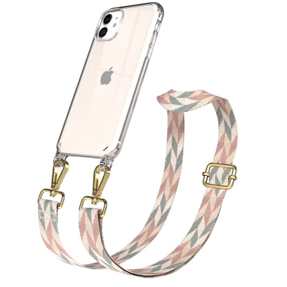 iPhone 11 Handykette verstellbar mit Boho Band Polyester Metallapplikationen 