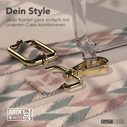 iPhone 11 Handykette verstellbar mit Boho Band Polyester Metallapplikationen 