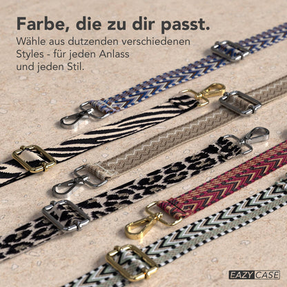 iPhone 11 Handykette verstellbar mit Boho Band Polyester Metallapplikationen 