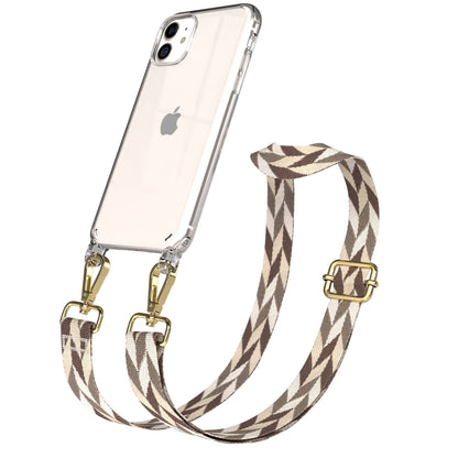 iPhone 11 Handykette verstellbar mit Boho Band Polyester Metallapplikationen 
