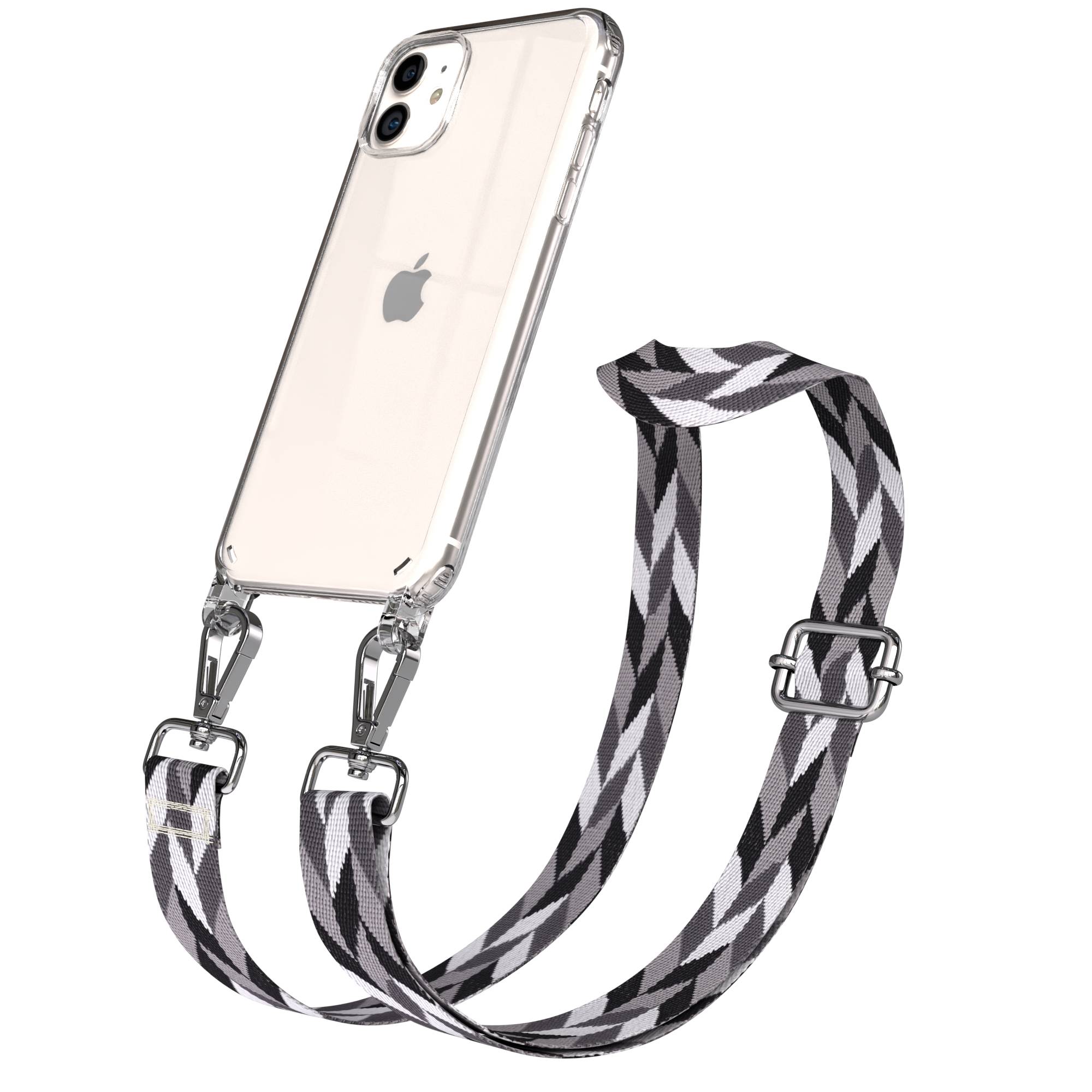 iPhone 11 Handykette verstellbar mit Boho Band Polyester Metallapplikationen 