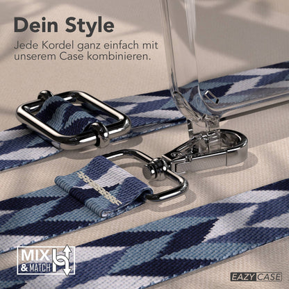 iPhone 11 Handykette verstellbar mit Boho Band Polyester Metallapplikationen 