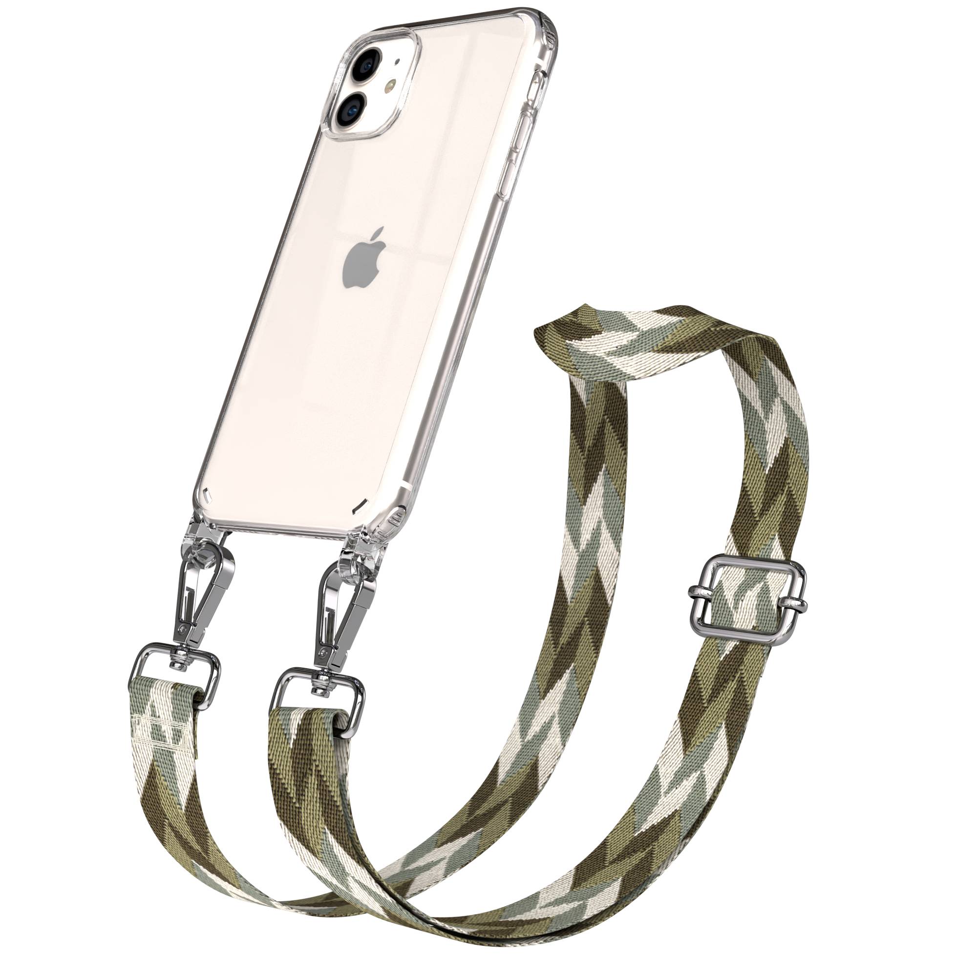 iPhone 11 Handykette verstellbar mit Boho Band Polyester Metallapplikationen 