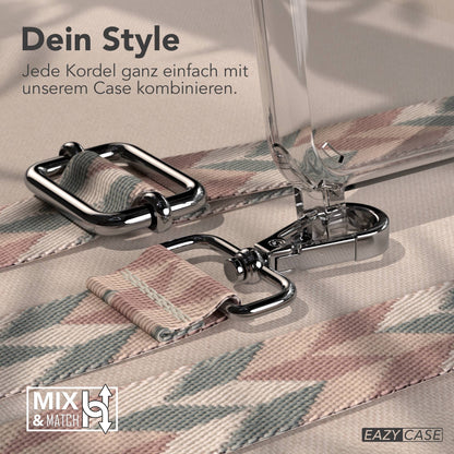 iPhone 11 Handykette verstellbar mit Boho Band Polyester Metallapplikationen 
