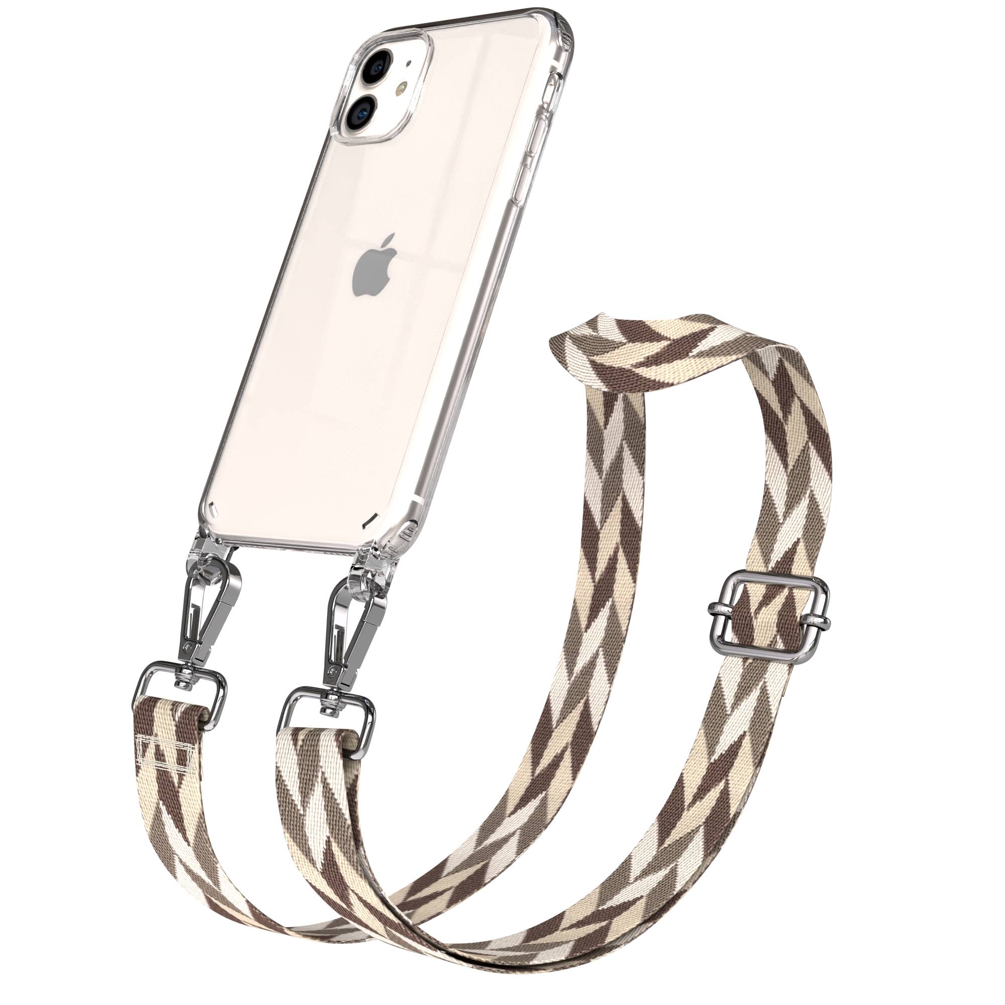 iPhone 11 Handykette verstellbar mit Boho Band Polyester Metallapplikationen 
