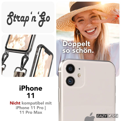 iPhone 11 Handykette verstellbar mit Boho Band Polyester Metallapplikationen 
