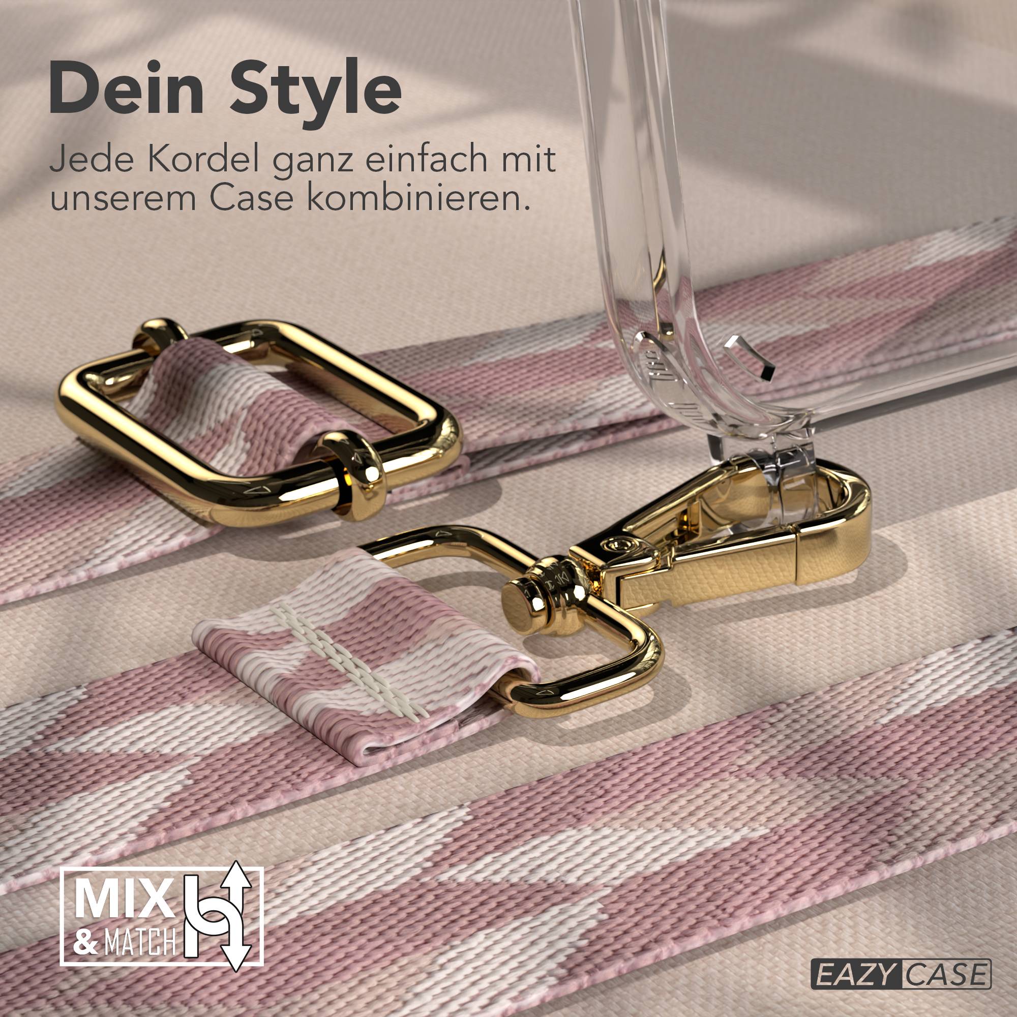 iPhone 12 Pro Handykette mit Boho Band und Metallapplikationen 