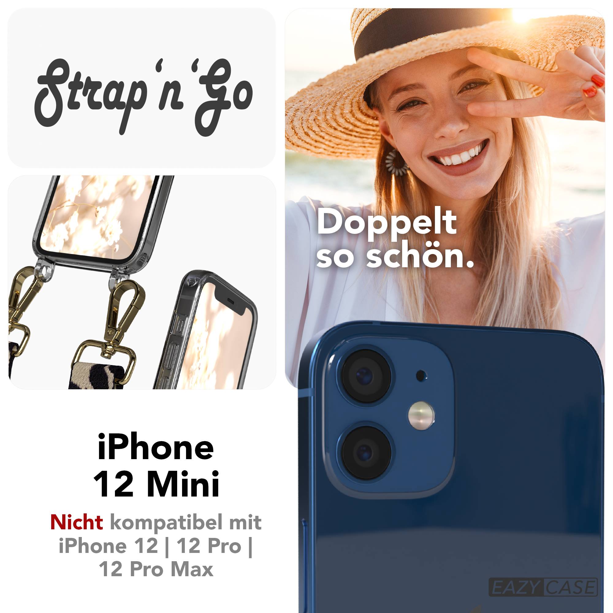 iPhone 12 Mini Handykette mit verstellbarem Boho Band von EAZY CASE 