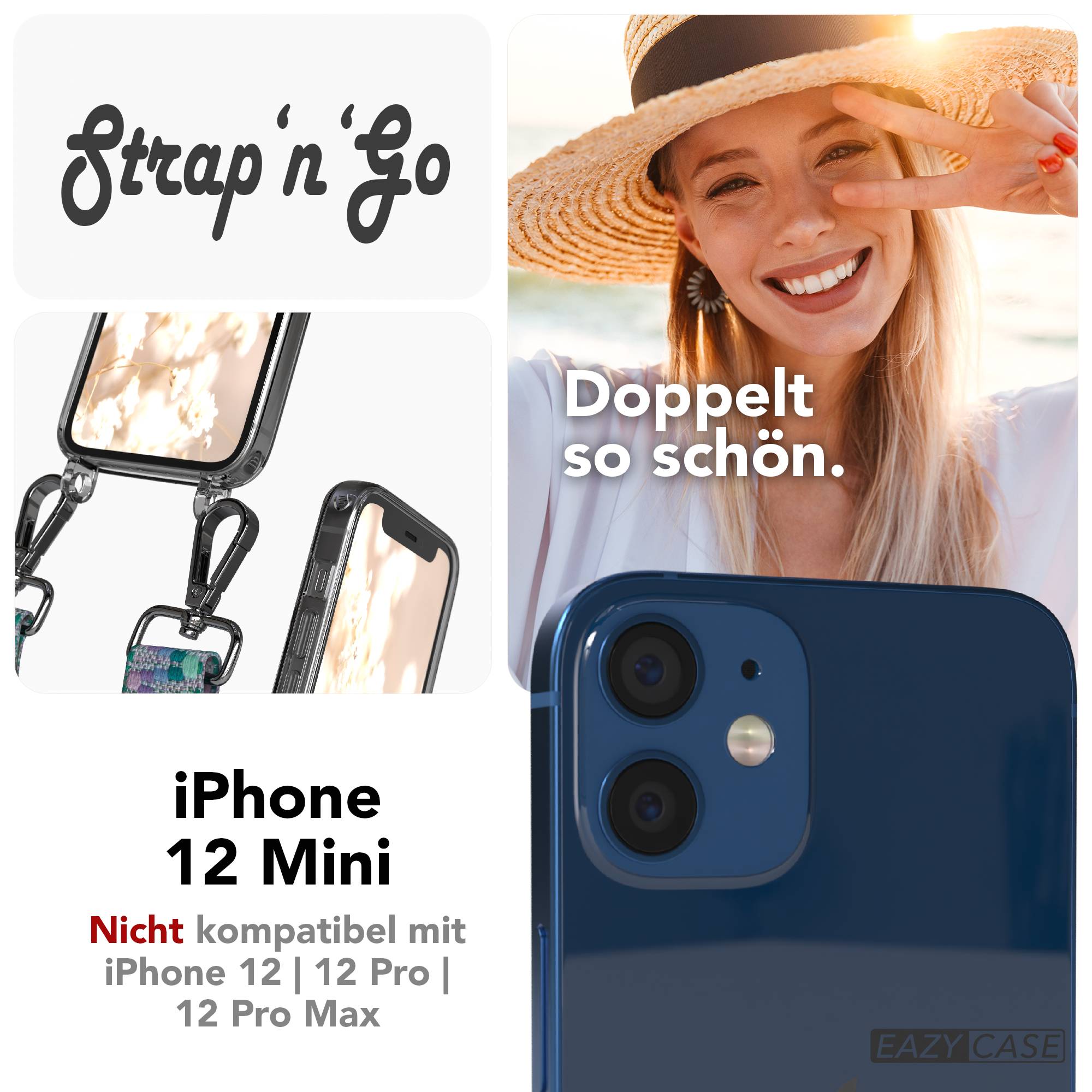 iPhone 12 Mini Handykette mit verstellbarem Boho Band von EAZY CASE 