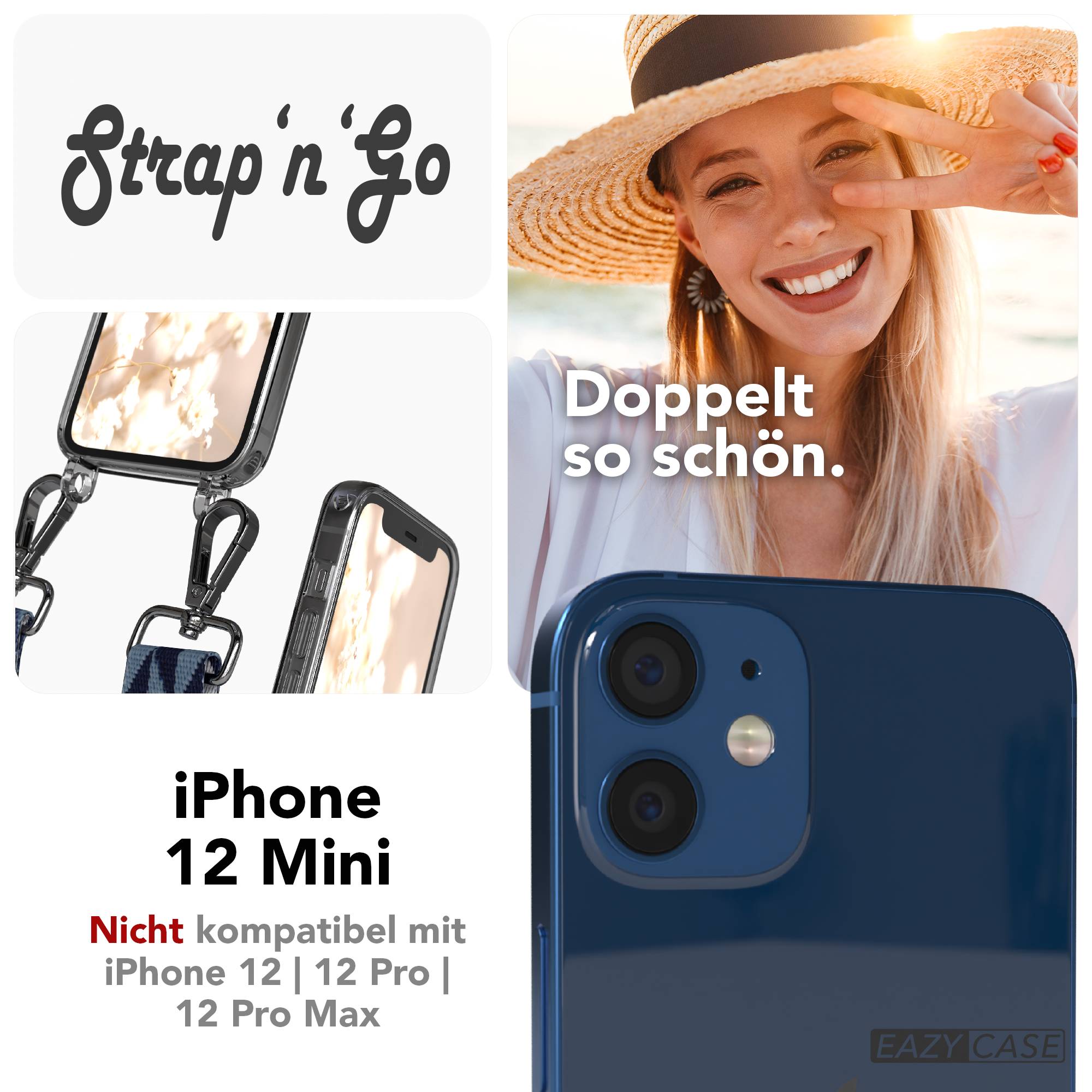 iPhone 12 Mini Handykette mit verstellbarem Boho Band von EAZY CASE 