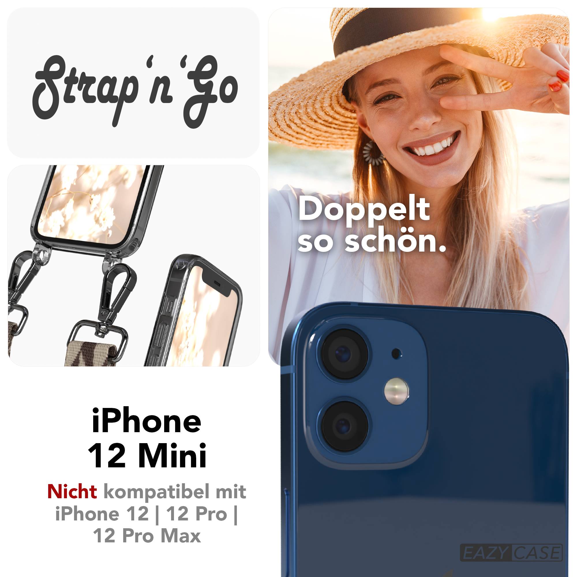 iPhone 12 Mini Handykette mit verstellbarem Boho Band von EAZY CASE 
