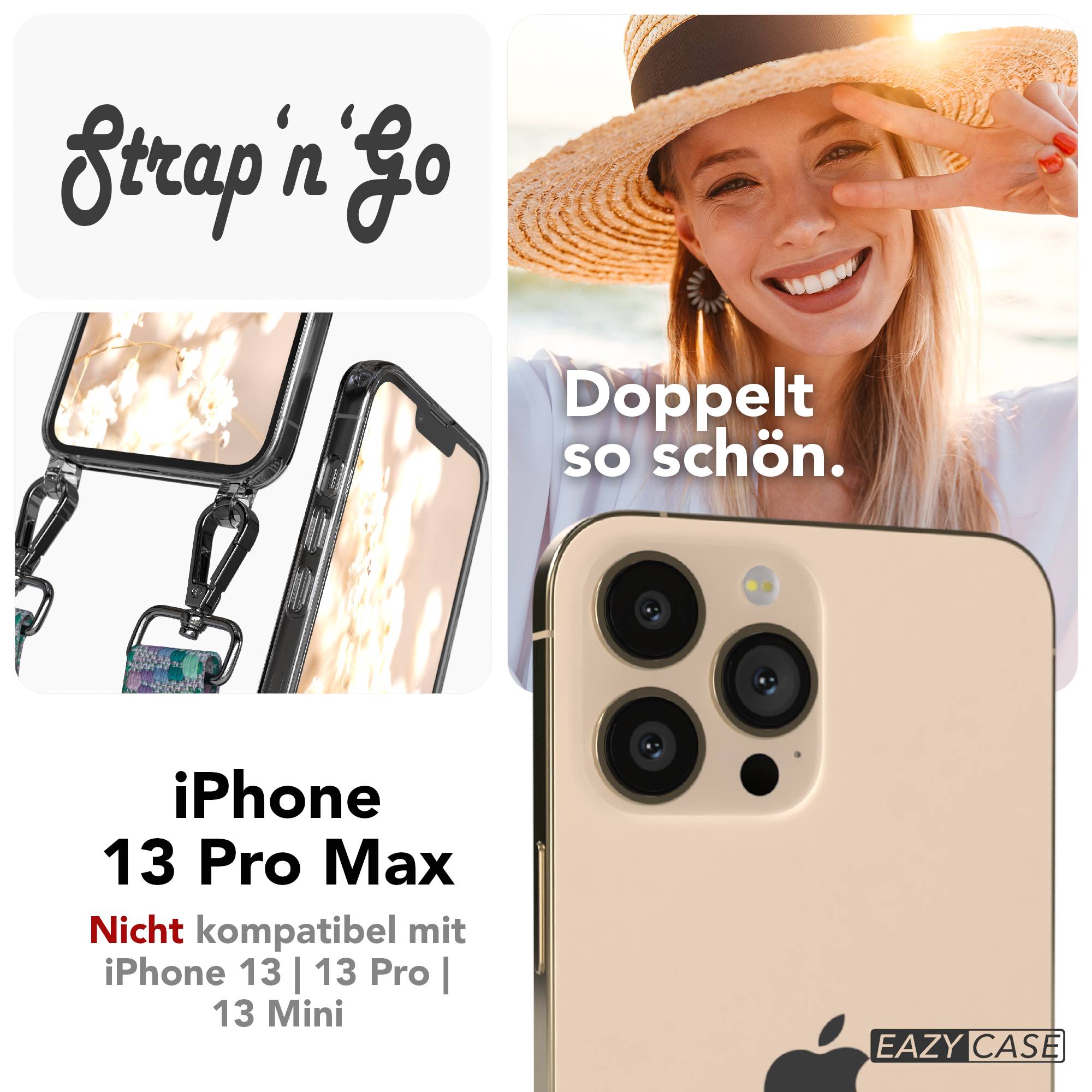 iPhone 13 Pro Max Handykette mit Boho Band verstellbar EAZY CASE 