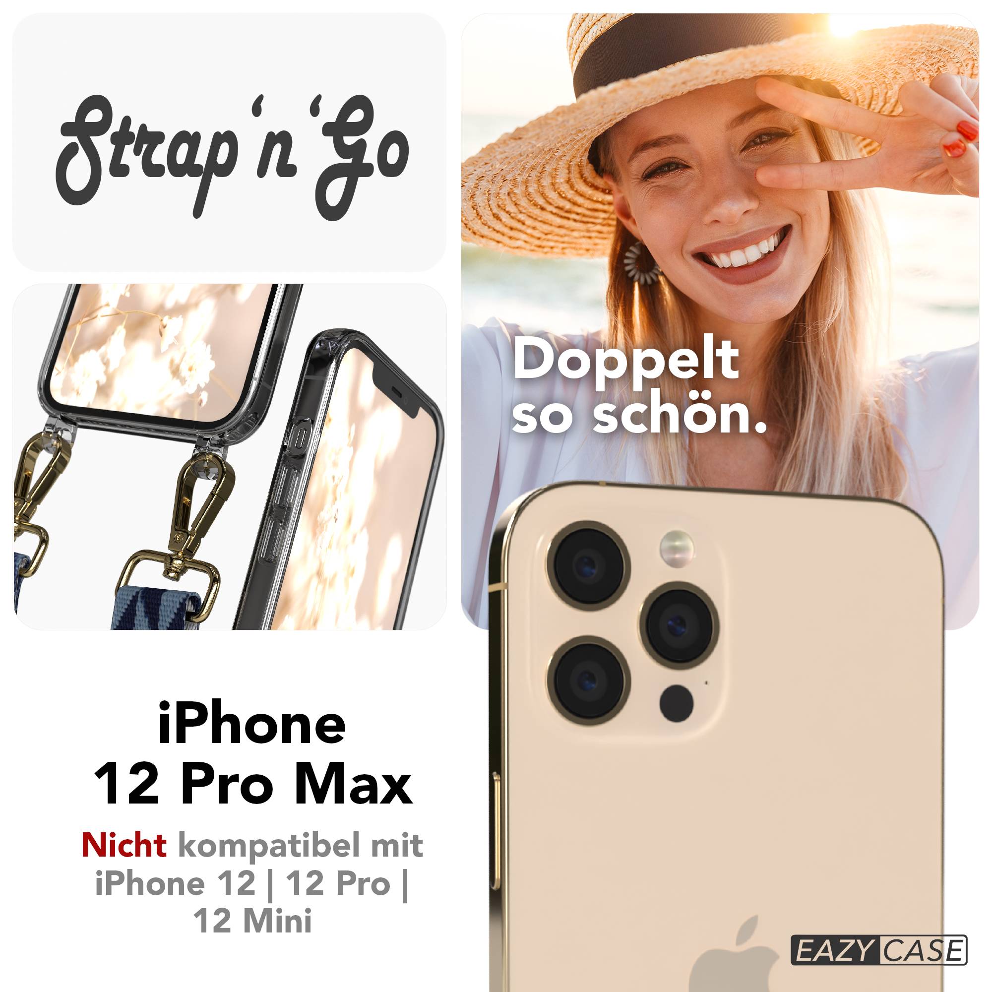 iPhone 12 Pro Max Handykette mit verstellbarem Boho Band von EAZY CASE 