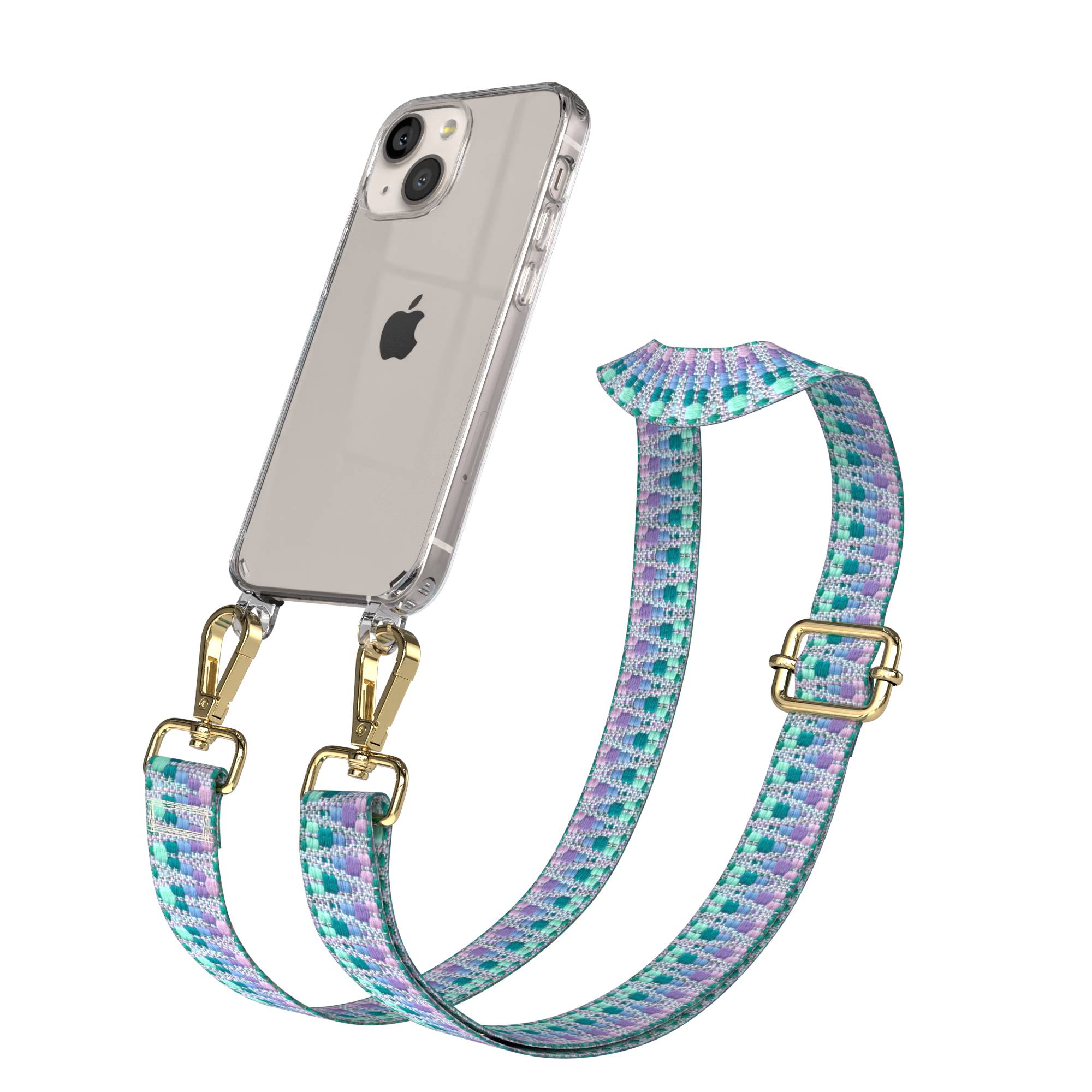 iPhone 13 Mini Handykette mit verstellbarem Band und Boho Design 