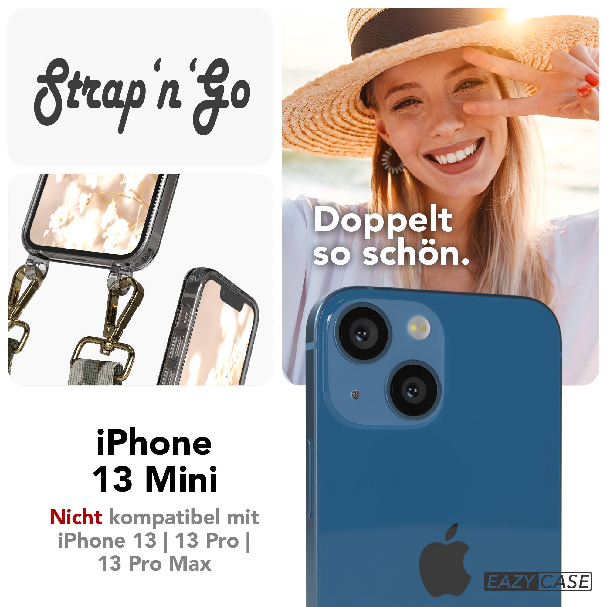 iPhone 13 Mini Handykette mit verstellbarem Band und Boho Design 