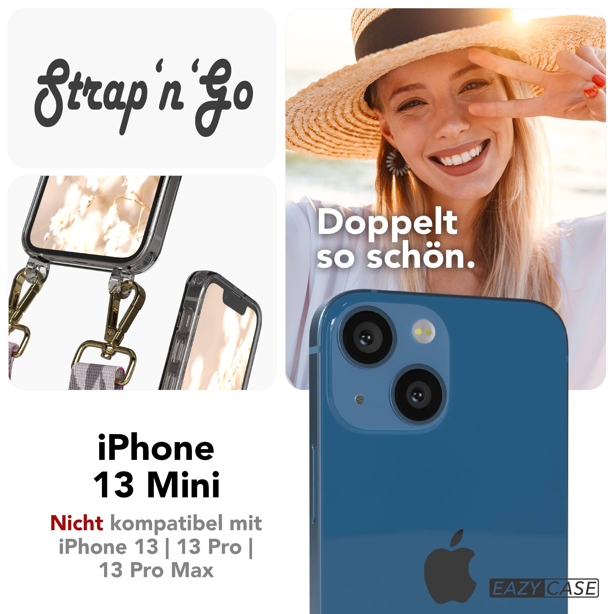 iPhone 13 Mini Handykette mit verstellbarem Band und Boho Design 