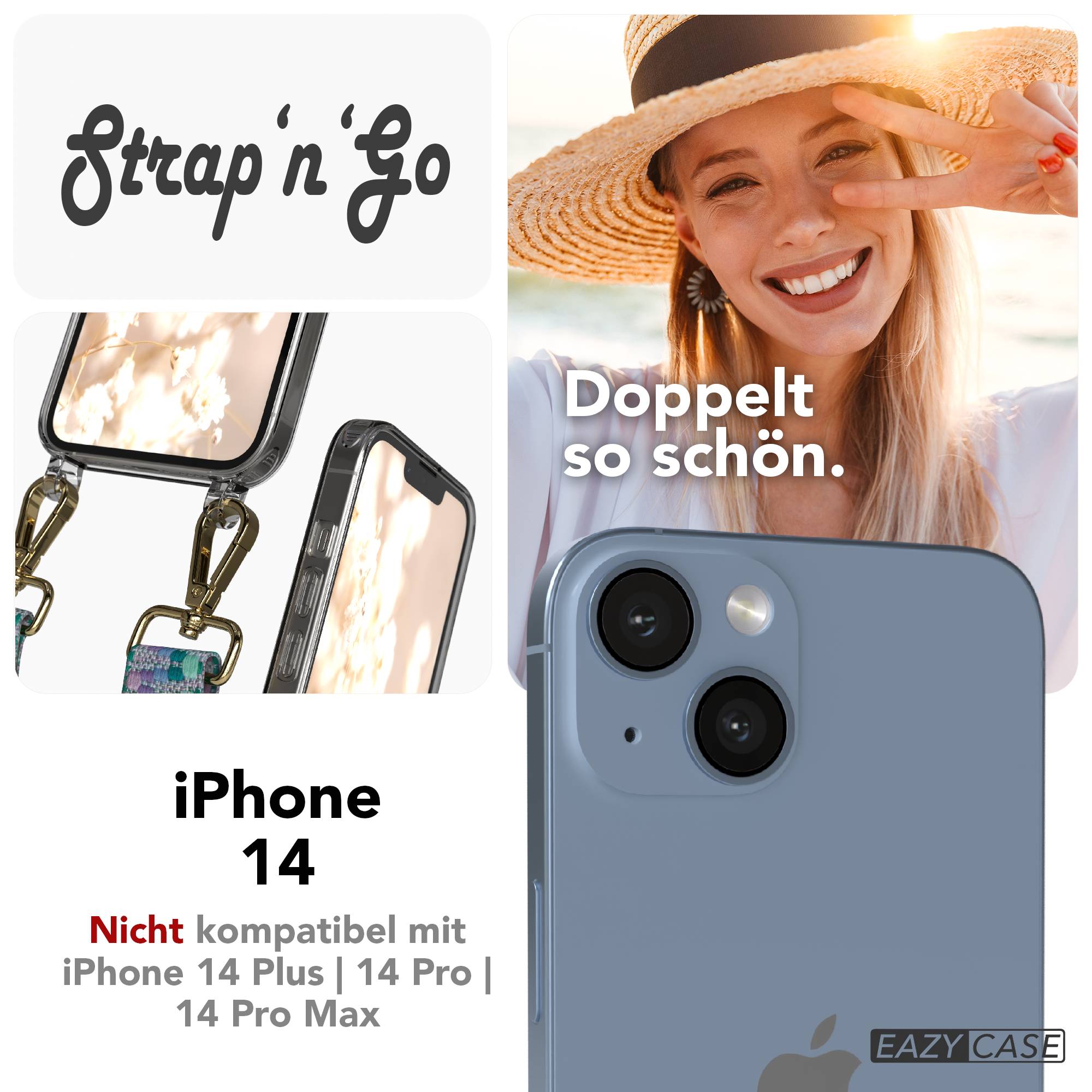 iPhone 14 Handykette mit verstellbarem Boho Band von EAZY CASE 