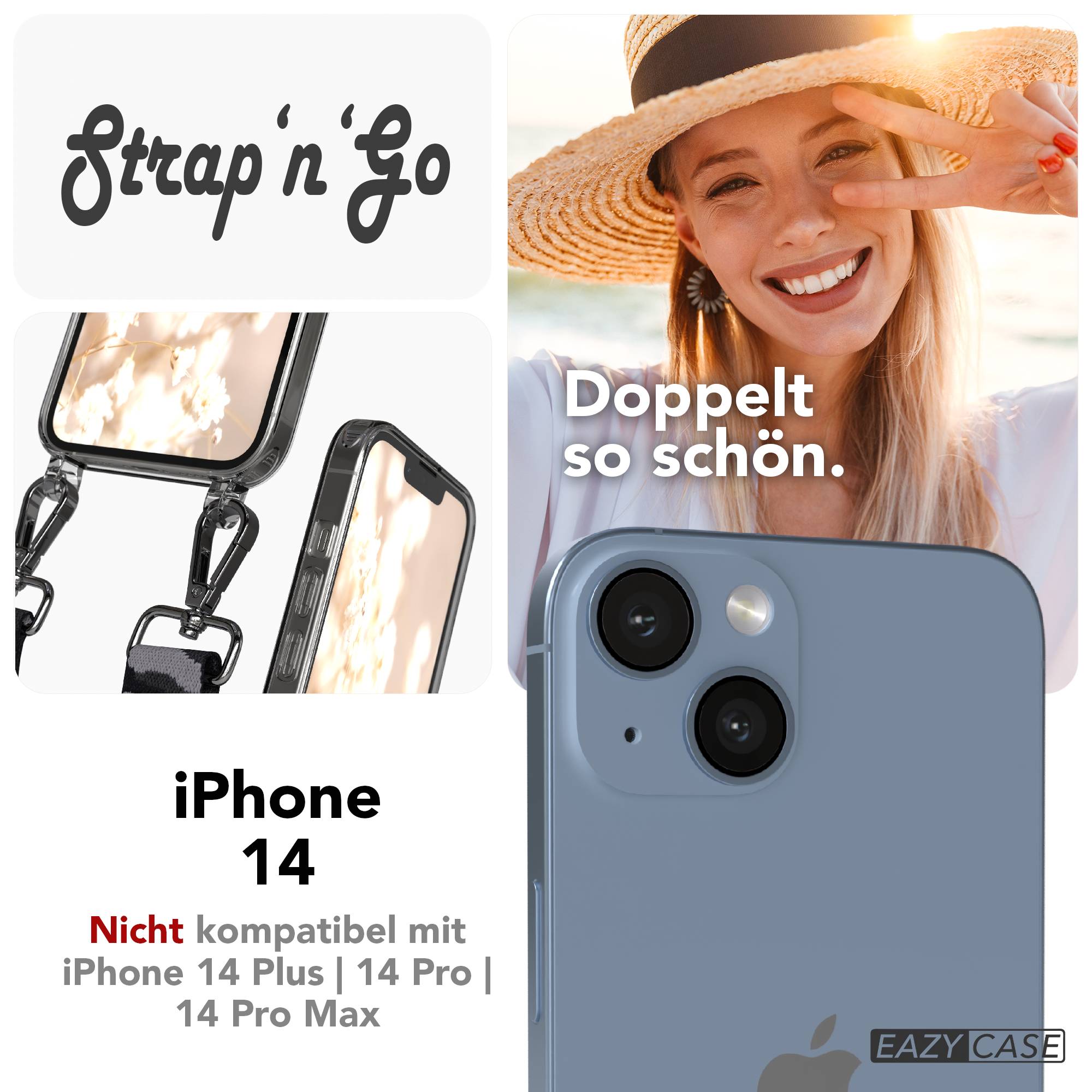 iPhone 14 Handykette mit verstellbarem Boho Band von EAZY CASE 