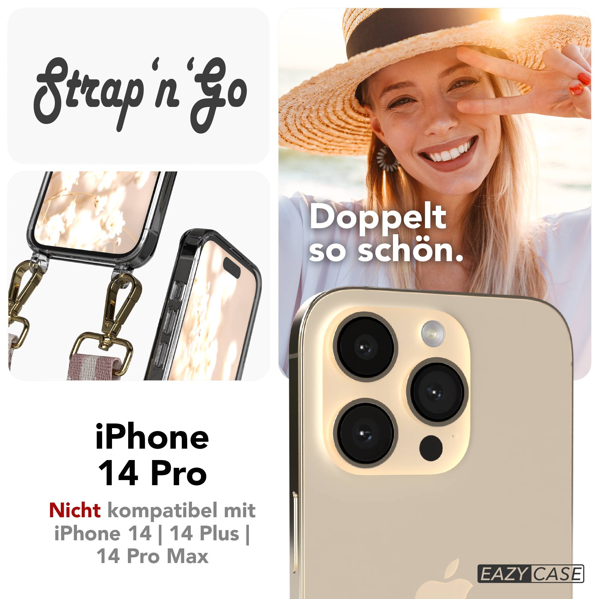 iPhone 14 Pro Handykette mit verstellbarem Boho Tragegurt von EAZY CASE 