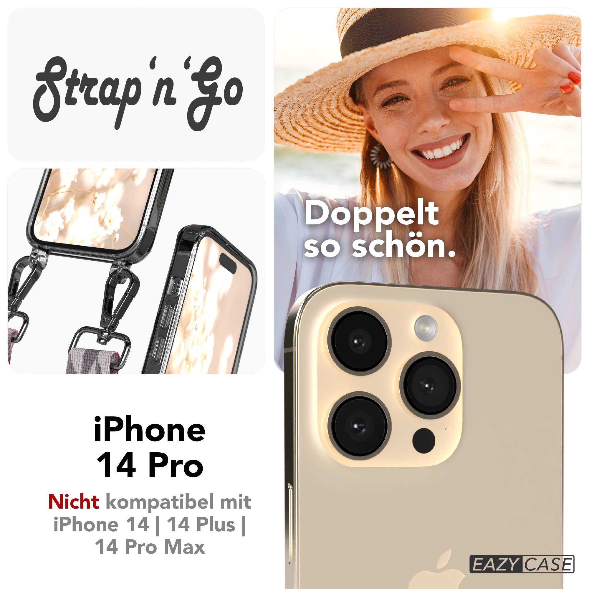 iPhone 14 Pro Handykette mit verstellbarem Boho Tragegurt von EAZY CASE 