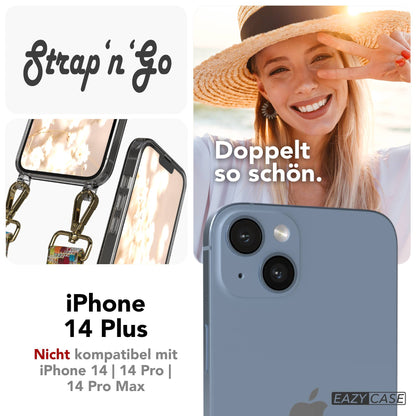 iPhone 14 Plus Handykette mit Boho Band verstellbarer Trageriemen 