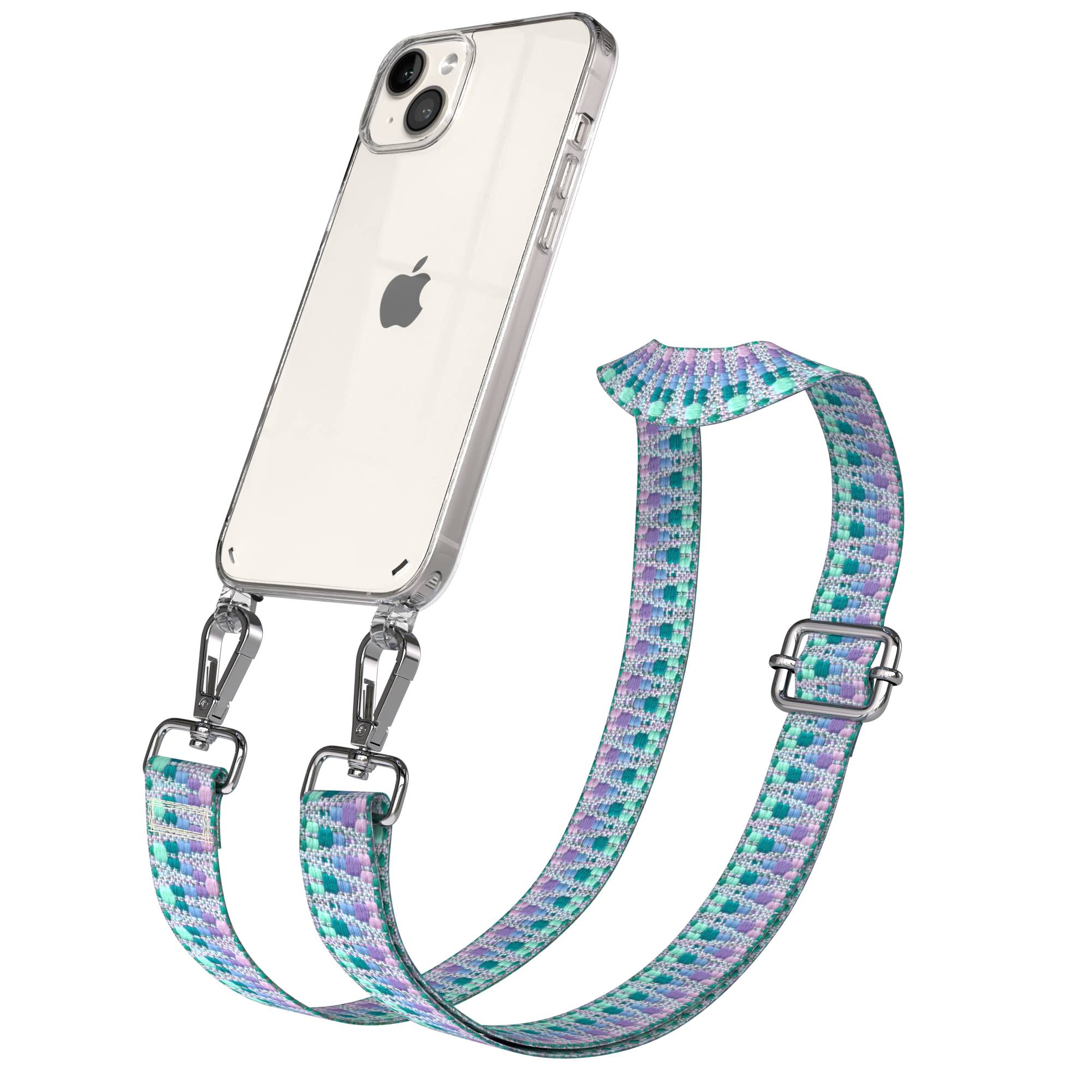 iPhone 14 Plus Handykette mit Boho Band verstellbarer Trageriemen 