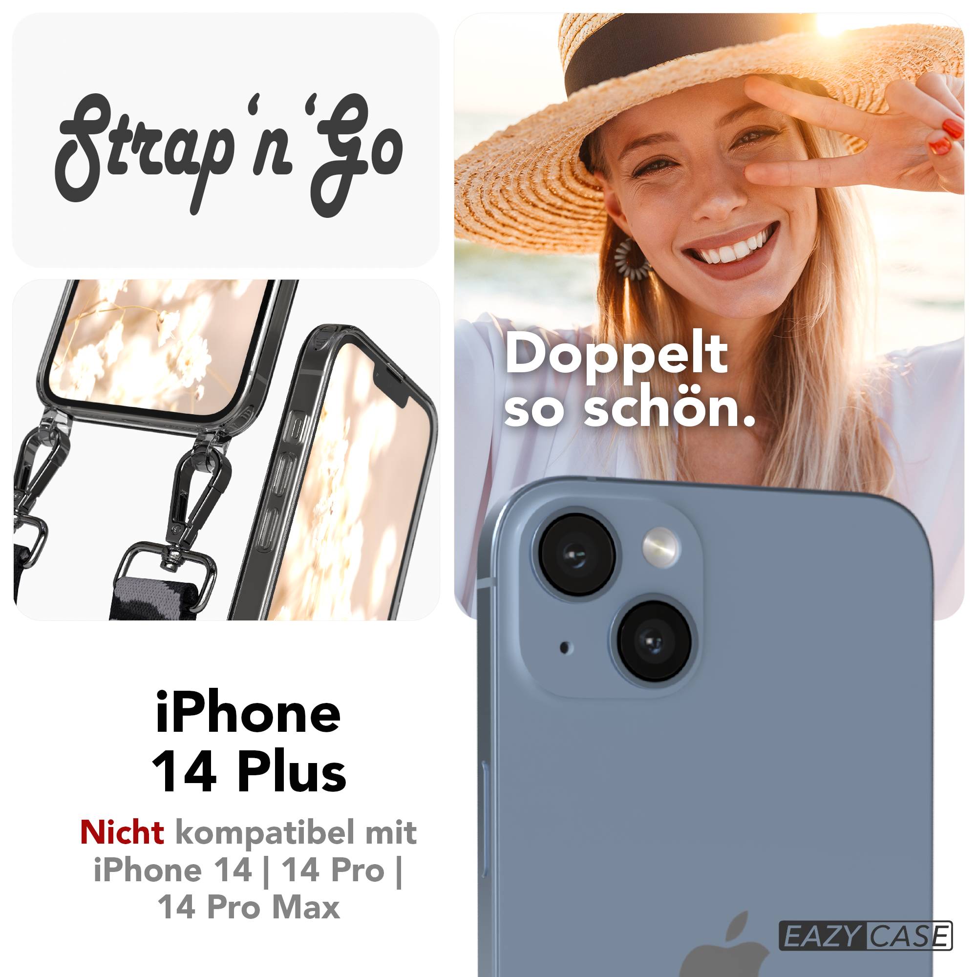 iPhone 14 Plus Handykette mit Boho Band verstellbarer Trageriemen 