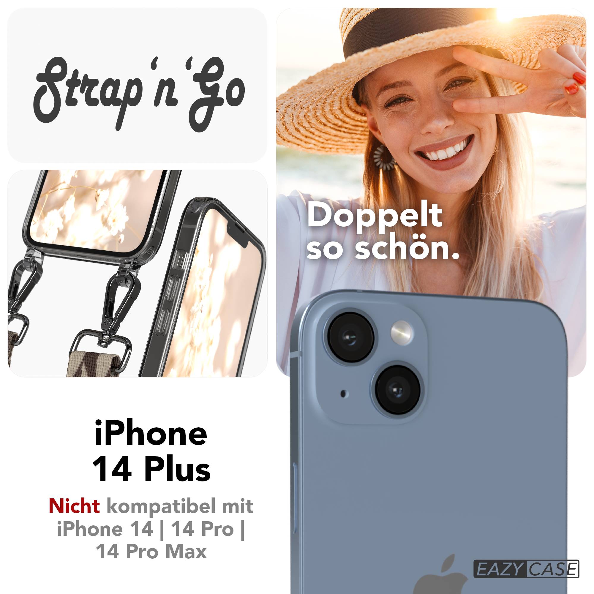 iPhone 14 Plus Handykette mit Boho Band verstellbarer Trageriemen 