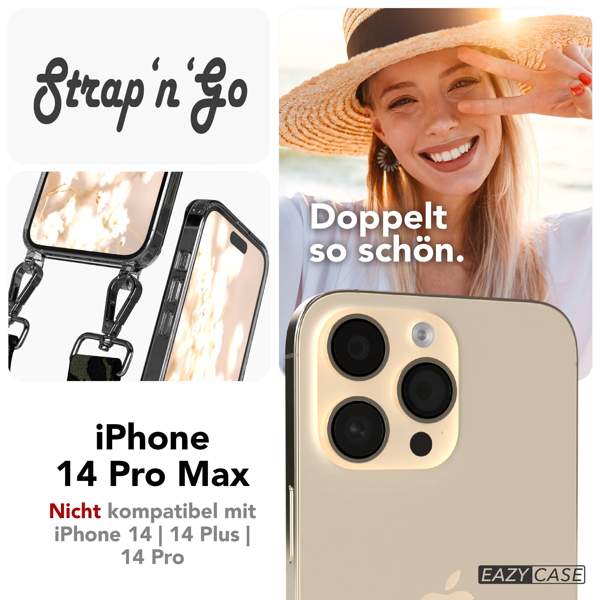 iPhone 14 Pro Max Handykette mit Boho Band verstellbar 