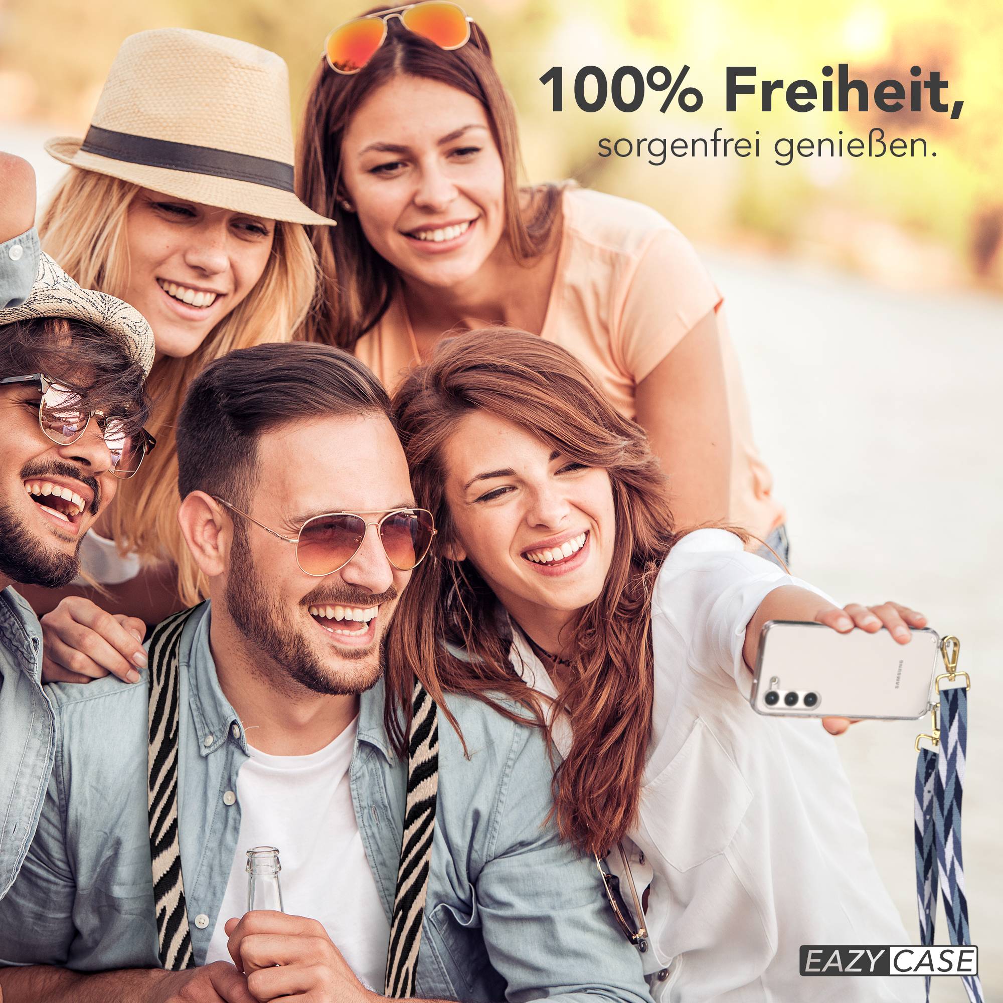 Samsung Galaxy S23 Handykette mit Boho Band und verstellbarem Riemen 