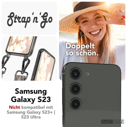 Samsung Galaxy S23 Handykette mit Boho Band und verstellbarem Riemen 