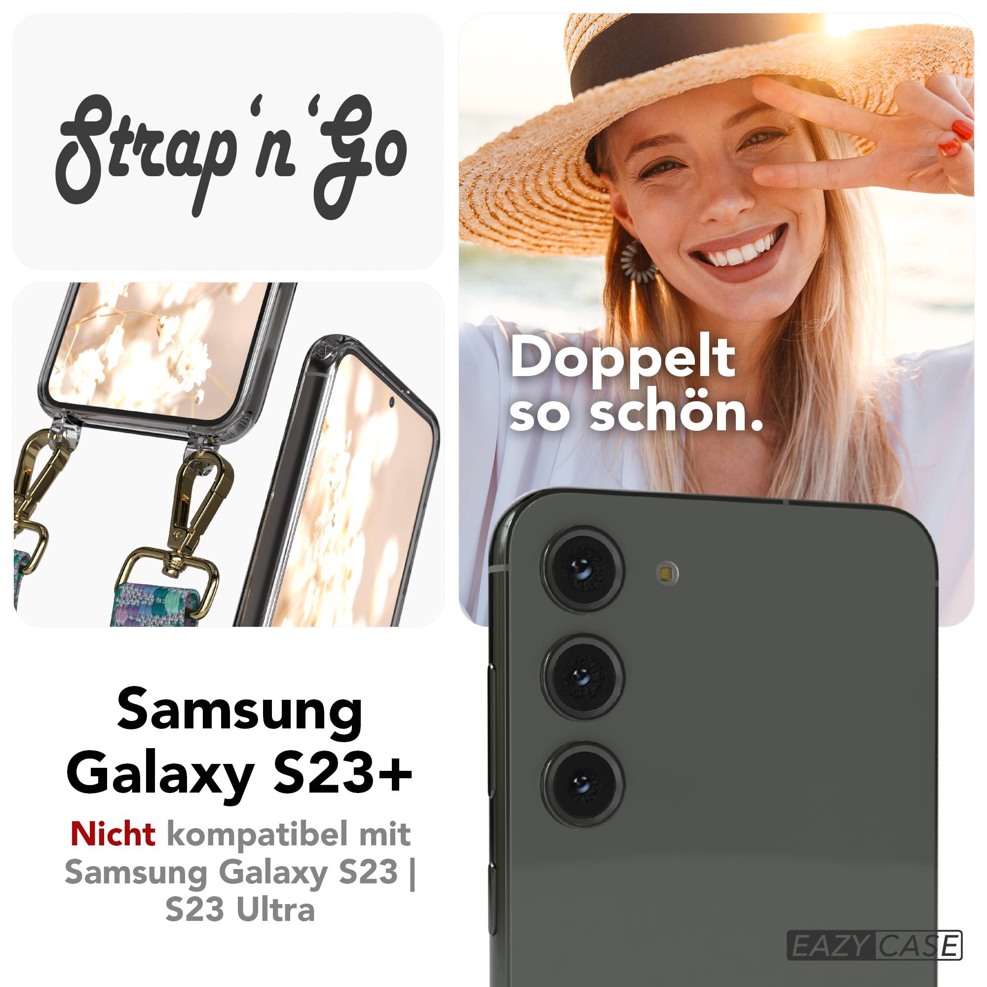 Samsung Galaxy S23 Plus Handykette mit Boho Band Umhängegurt Set 