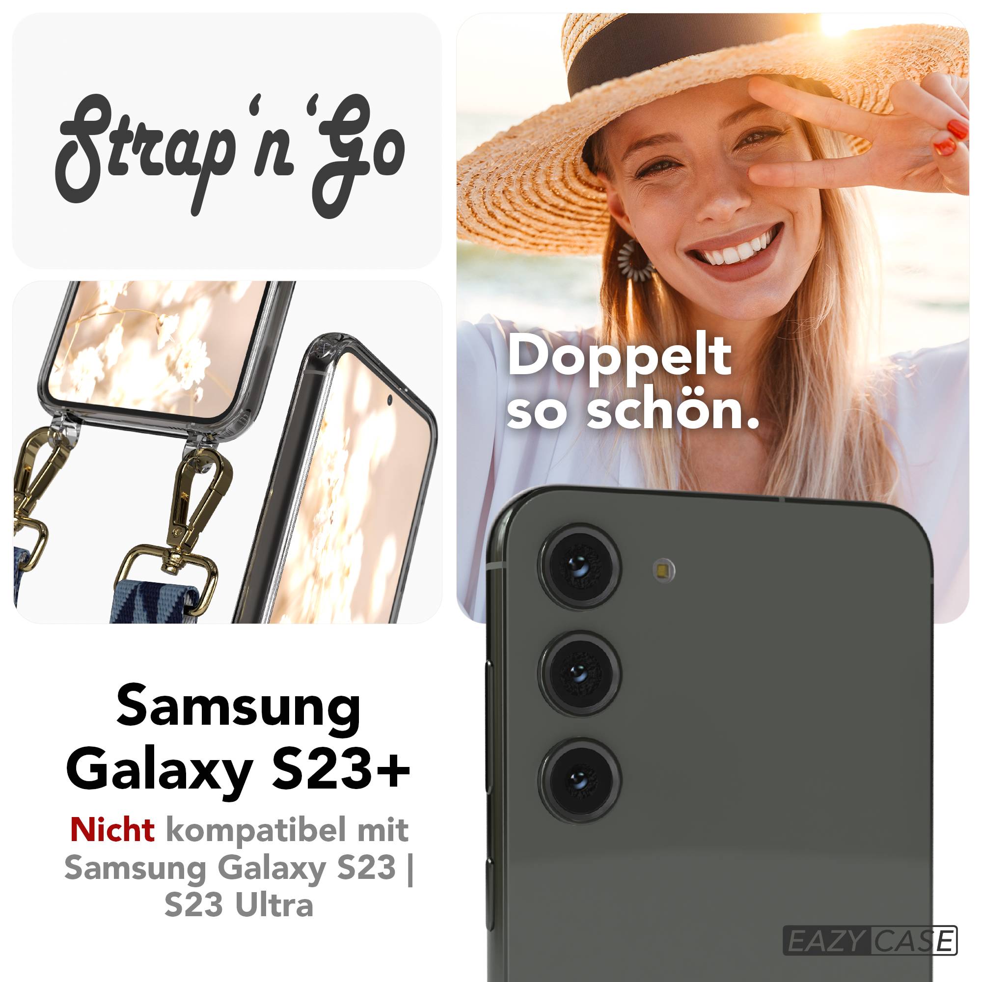 Samsung Galaxy S23 Plus Handykette mit Boho Band Umhängegurt Set 