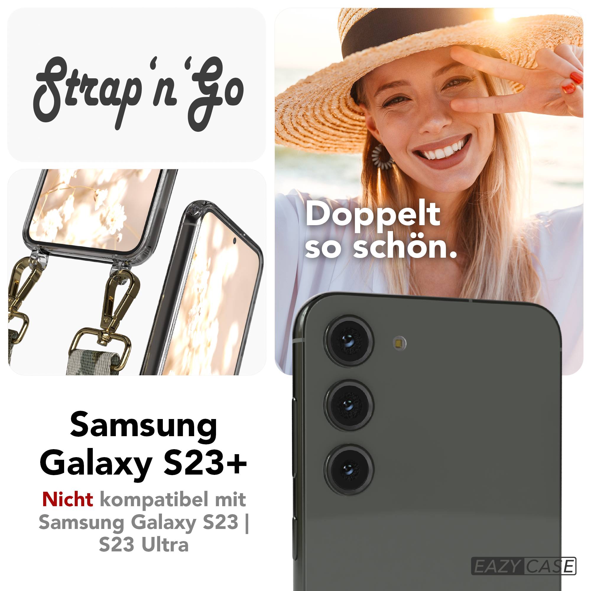 Samsung Galaxy S23 Plus Handykette mit Boho Band Umhängegurt Set 