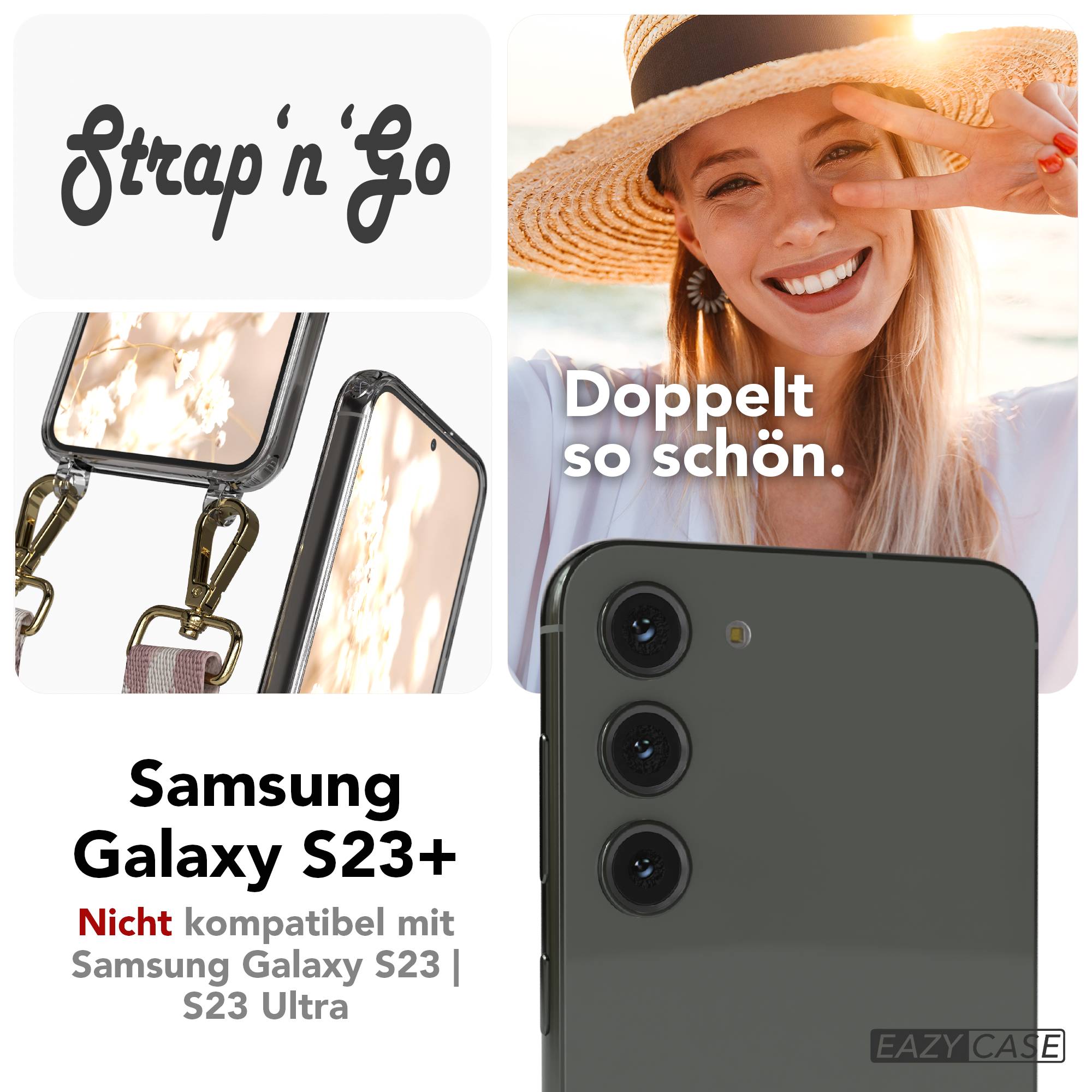 Samsung Galaxy S23 Plus Handykette mit Boho Band Umhängegurt Set 